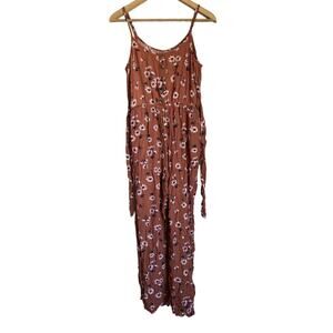LoveCrazy Floral Jumpsuit In Rust Color Size S